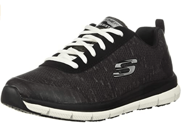 Skechers Women's Comfort Flex – Comfortable Memory Foam Shoes for Nurses with Wide Flat feet