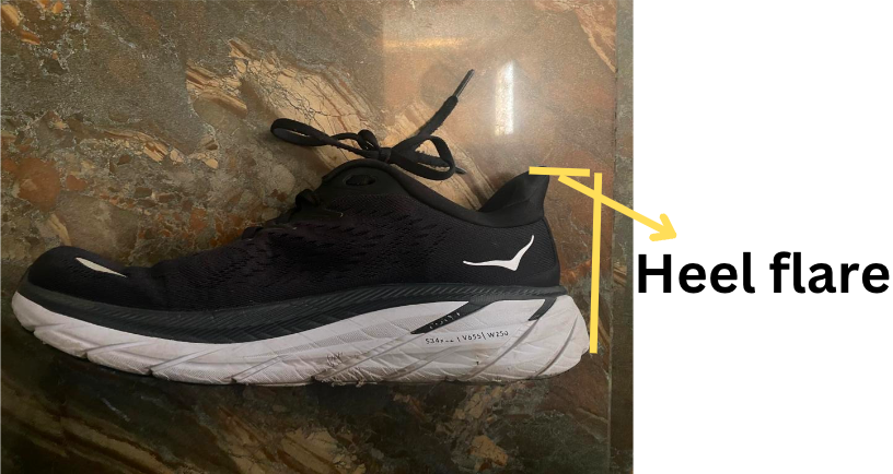 heel flare of hoka shoes